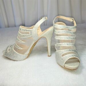 Elegant Silver High Heel Sandals